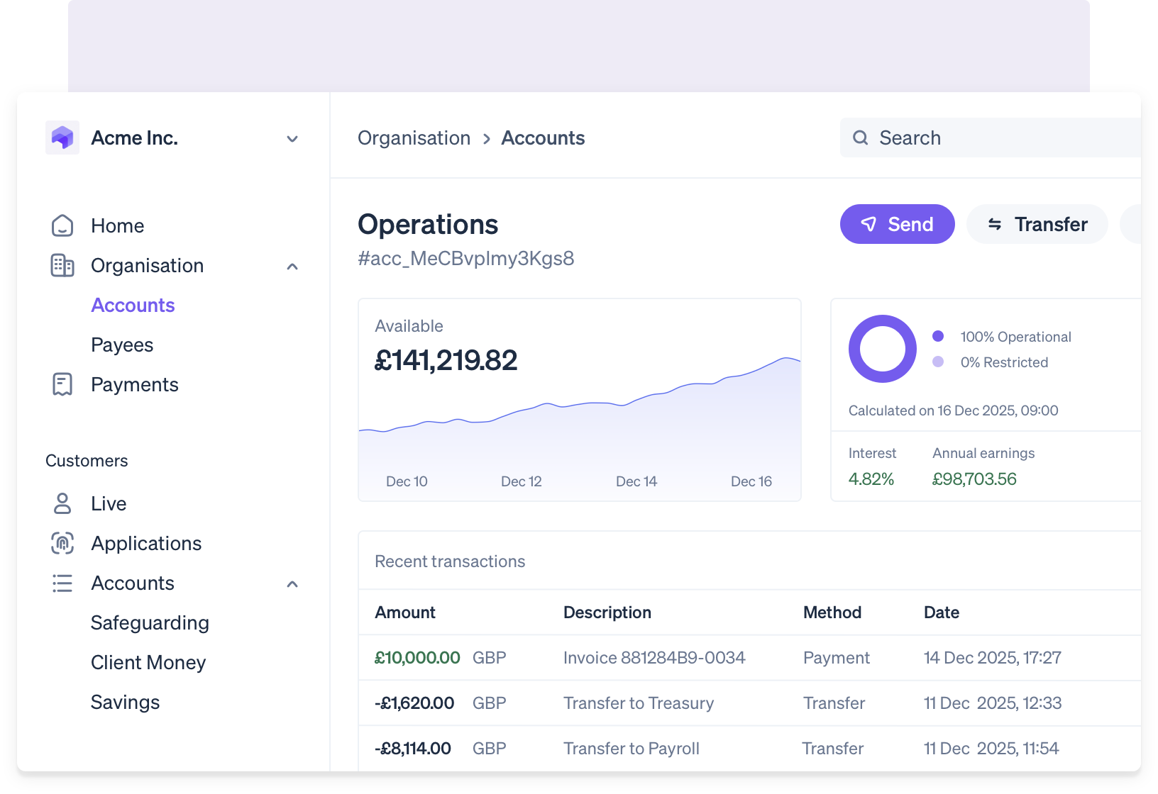 Griffin Bank customer app