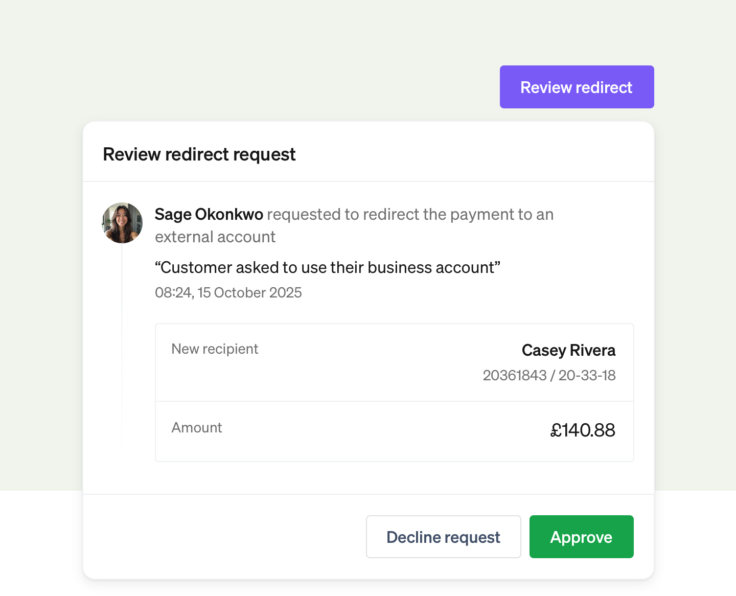 Griffin Bank approval flow