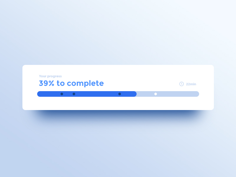 A progress bar at 39%
